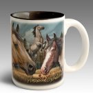 American Mustang Gift 15 Oz Stoneware Coffee Mug with Decorative Box