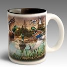 Mallard Duck Gift 15 Oz Stoneware Coffee Mug with Decorative Box