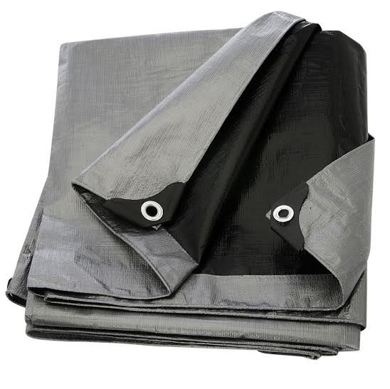 combo 4 pack 20x20 Silver/Black Waterproof Tarpaulin Canopy Tent, Boat, RV or Pool Cover