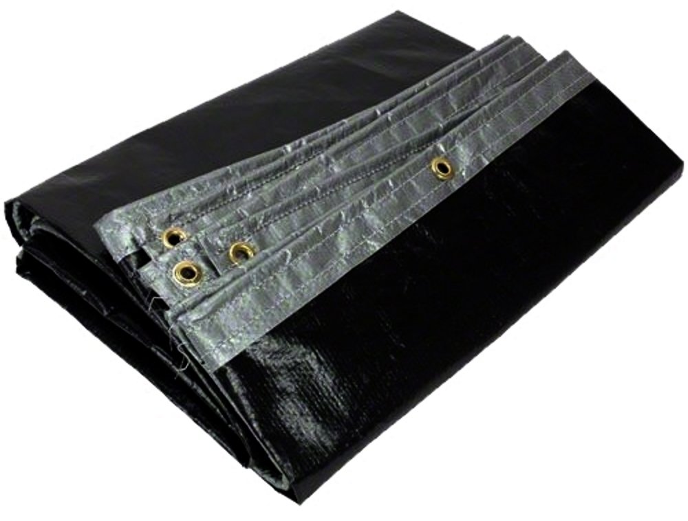 18x40 Silver Black Super Duty Tarps - Made in USA 18'x40' UV Hay Tarp