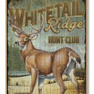 Whitetail Ridge Hunt Club Rustic Advertising Wooden 7" x 10.5" Sign