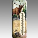 American Elk 3-D Tin Back-Porch Thermometer