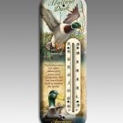 Mallard Duck 3-D Tin Back-Porch Thermometer