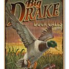 Big Drake Duck Calls Rustic Advertising Wooden 7" x 10.5" Sign