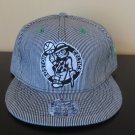 New Mitchell & Ness Boston Celtics Black/White Strip Strapback Hat