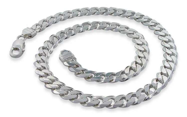 9.5mm 18" Sterling Silver Curb Chain