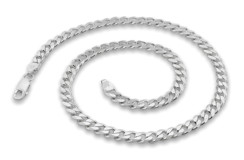 5.6mm 8" Sterling Silver Curb Chain Bracelet