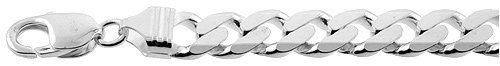 10.5mm 8" Sterling Silver Curb Chain Bracelet
