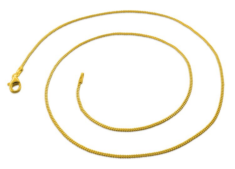 1.2mm 20" 14K Gold Plated Sterling Silver Curb Chain