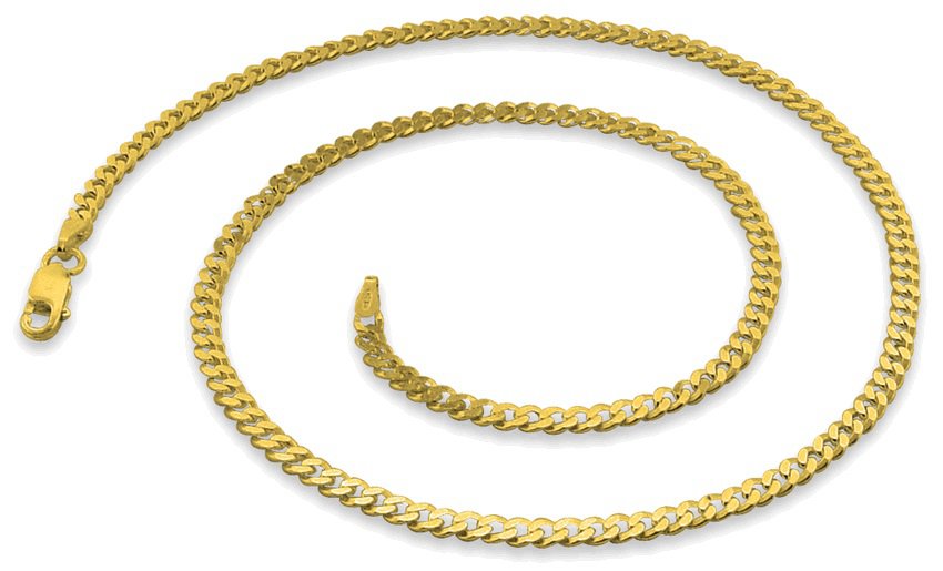 3mm 20" 14K Gold Plated Sterling Silver Curb Chain