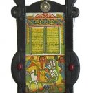 Ethiopian Religious Painting - Saint George - Wood and Glass Frame-Ge’ze script