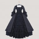 Custom made Elegant ROCOCO Punk gothic Girls black victorian dress