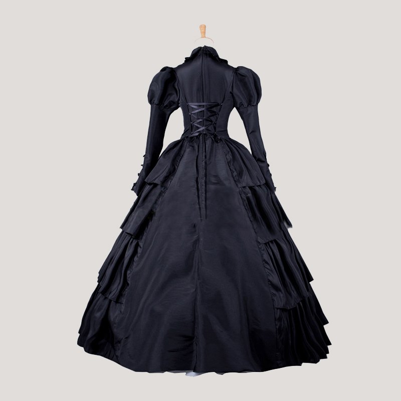 Custom made Elegant ROCOCO Punk gothic victorian style prom ball gown