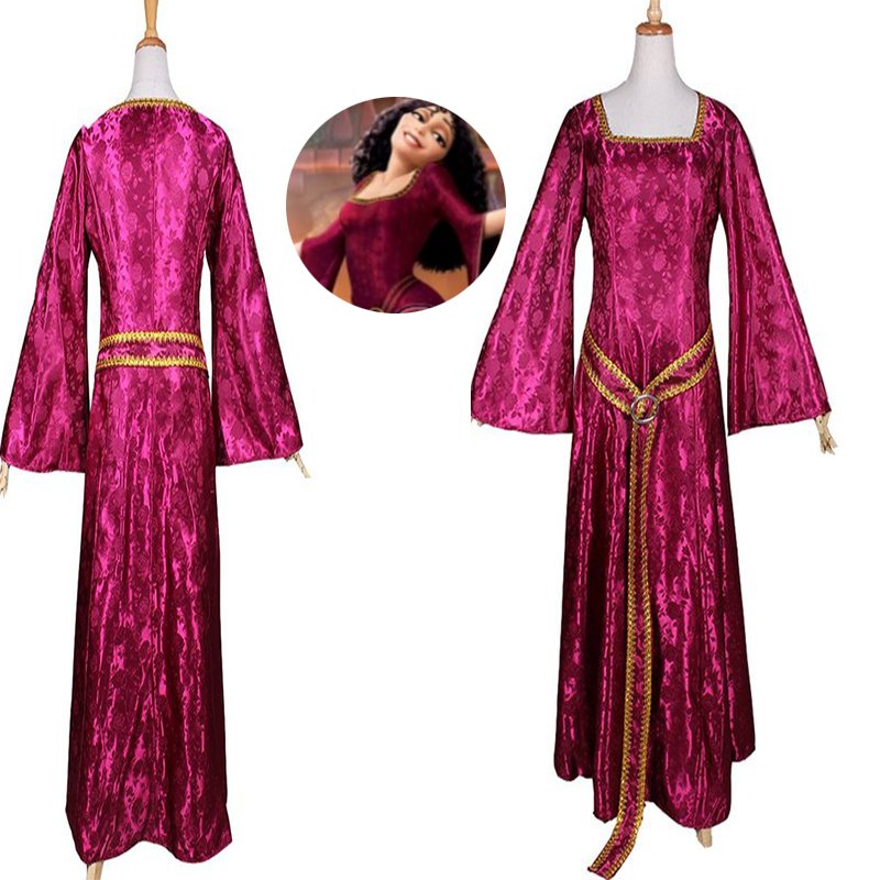 Rapunzel Tangled Mother Gothel Medieval Dress Costume Adult Dress