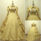 Yellow Long Sleevess Classic Medieval Victorial Gothic Dress W1129
