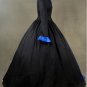 Black and Blue Long Sleeves Gothic Victorian Medieval Women's Dress Custom Made W1129