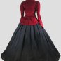 Cotton and Velvet Red Jacket Medieval Victorial Civil Winter Adult Women's Costume W1129