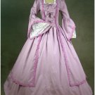 Lavender Trumpet Sleeves Medieval Victorian Civil Adult Party Wedding Dress Custom Made W1129