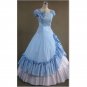 Adult Classic Blue and White Ruffled Gothic Victorian Medieval Lolita Dress