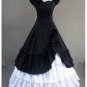 Adult Classic Black and White Ruffled Gothic Victorian Medieval Lolita Dress
