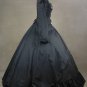 Black Vintage Long Sleeves Medieval Women's Victorian Wedding Ball Gown Dress