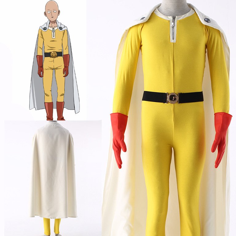 One Punch Man Saitama Caped Baldy Hagemanto Cosplay Costume