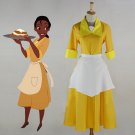 Disney The Princess and the Frog Tiana Yellow waitress uniform Cosplay Costume