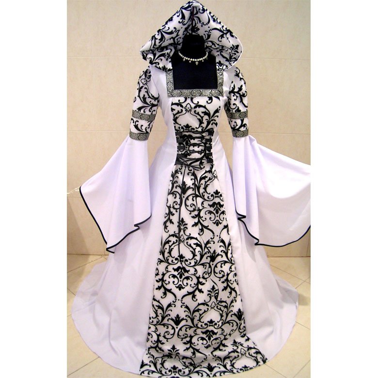 Custom Made White Medieval Victorian Renaissance Wedding Dress