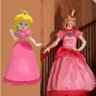 Super Fancy Mario Bros Princess Peach Cosplay Costume Custom Made Princess Dress