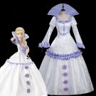 Anime Aldnoah Zero cosplay costume Asseylum Vers Allusia cosplay costume white Queen dress