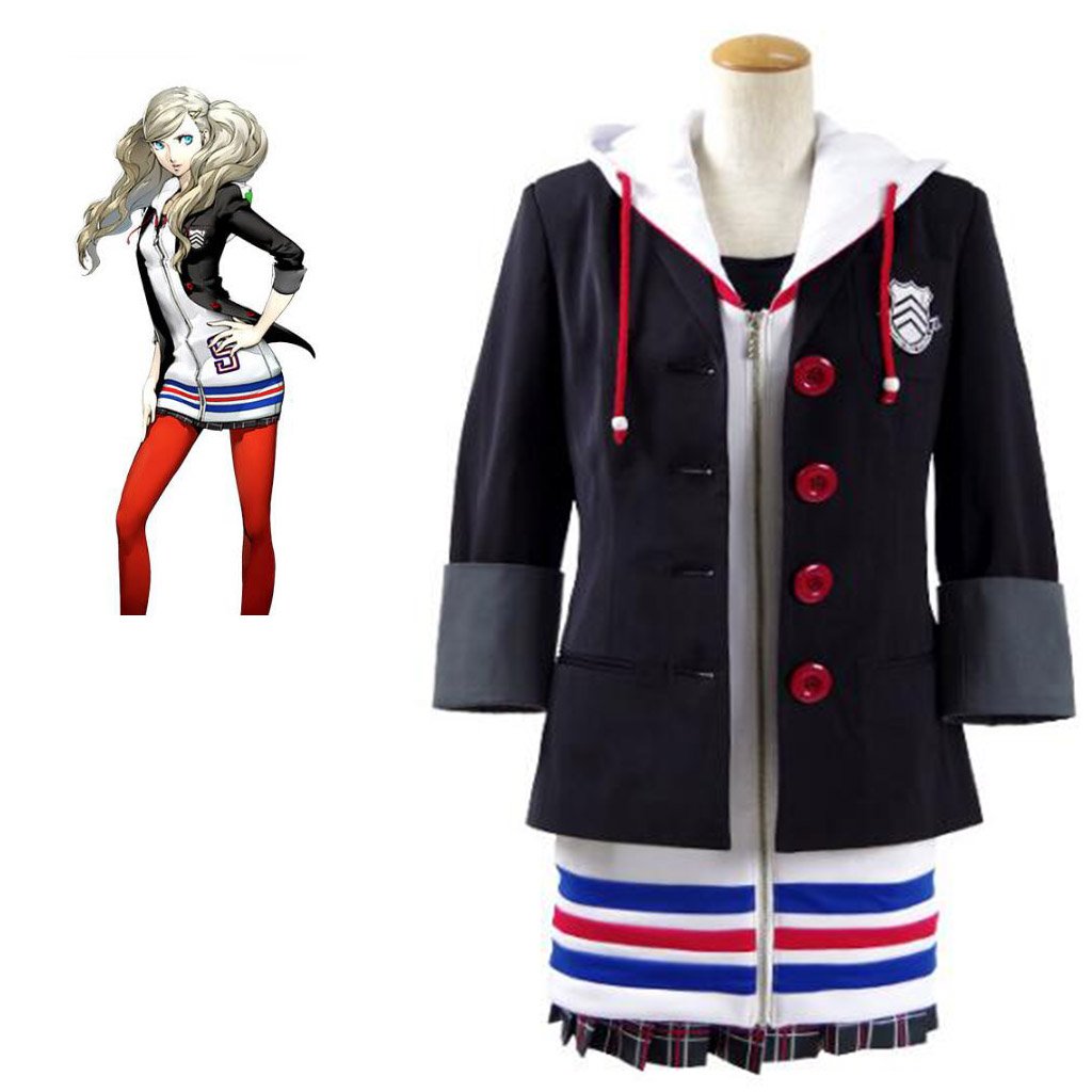 P5 Persona 5 Anne Takamaki Game Costume Cosplay Jacket Vest Tshirt Skirt