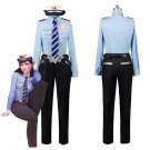 Game OW DVA Costume DVA Hana Song Police Officer Uniform Halloween Cape Buffalo Police Costume