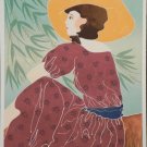 Gina Lombardi Signed L\E Lithograph Woman in Yellow Hat
