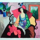 Itzchak Tarkay Signed Ltd Ed Art Print Red Hat GUARANTEED for LIFE
