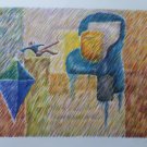 Charles Charlot Signed Print Figure & Kite