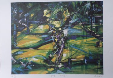 Duaiv Golf Swing Signed and Numbered Lithograph Print