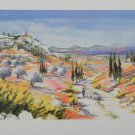 ELLA FORT "LANDSCAPE IN PROVENCE VALLEY FRANCE" Hand Signed Lithograph
