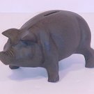 Piggy Bank Cast Iron Warm Brown Finish