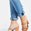 Nude Sol Sana Raven Leather Mule Heel Sandal in Women's Size M 11/41