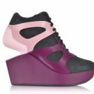 Brand New Alexander McQueen x Puma Leap Purple Potion Leather Wedge Sneaker 6 M