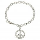 Peace sign crystal bracelet