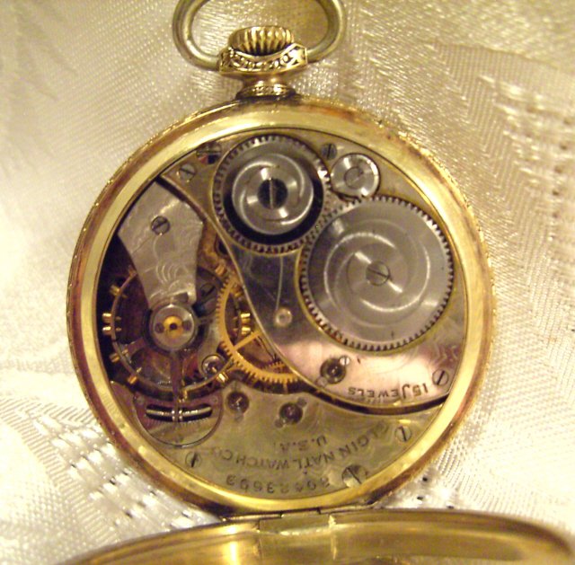 Elgin Pocket Watch 15 Jewels 12 Size Gold Filled Keystone J Boss Case