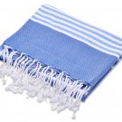 L&O 100% Cotton Peshtemal Turkish Bath Towel, 37 x 70'', (Dark Blue)