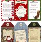6 x Christmas Gift Tags / Images with Santa's Magic Key Verse .. Larger Size