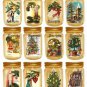 12 x Christmas In A Jar Gift Tags / Images #2 Horse Tree Candle Toys Church