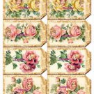 8 x Vintage Flower Girl Gift Tags / Images .. Party .. Birthday .. Larger Size