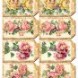 8 x Vintage Flower Girl Gift Tags / Images .. Party .. Birthday .. Larger Size