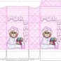 1 x Christmas Bear Pinch Gift / Treat Box  ... Pink ... "  FOR BABY " Party