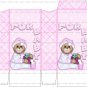1 x Christmas Bear Pinch Gift / Treat Box  ... Pink ... "  FOR BABY " Party