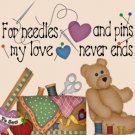 9 x Vintage Style Sewing Theme Gift Tags / Images ... " Made with Love "